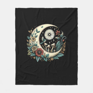 Aesthetic Goblincore Cottagecore Mushroom Minimal Fleece Blanket