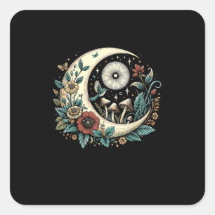 Aesthetic Goblincore Cottagecore Mushroom Minimal  Square Sticker