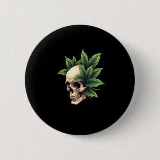 Aesthetic Goth Grunge Skull Tropical Monstera Leaf 6 Cm Round Badge