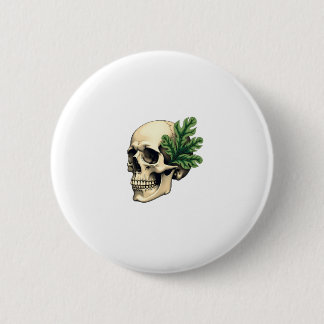 Aesthetic Goth Grunge Skull Tropical Monstera Leaf 6 Cm Round Badge