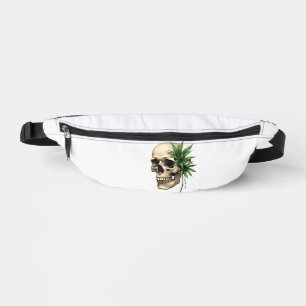 Aesthetic Goth Grunge Skull Tropical Monstera Leaf Bum Bags