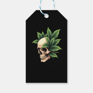 Aesthetic Goth Grunge Skull Tropical Monstera Leaf Gift Tags