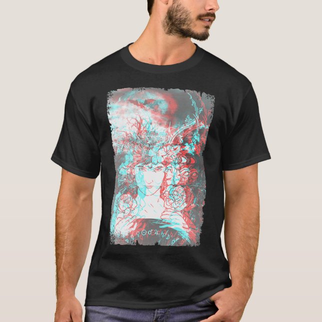Aesthetic Goth Vaporwave Glitch Satanism Dark Art T-Shirt (Front)
