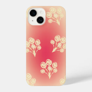 Aesthetic gradient with flowers iPhone 14 case