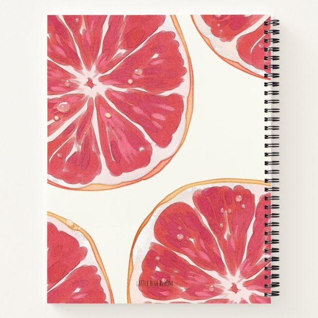 Aesthetic Grapefruit Notebook Custom Name Journal (Back)