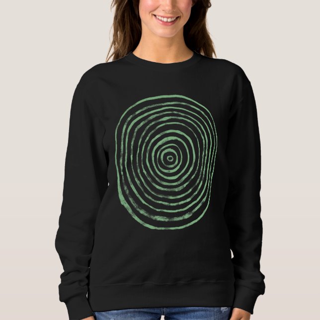 Aesthetic Green Hand Drawn Pastel Circles Sweatshirt (Front)