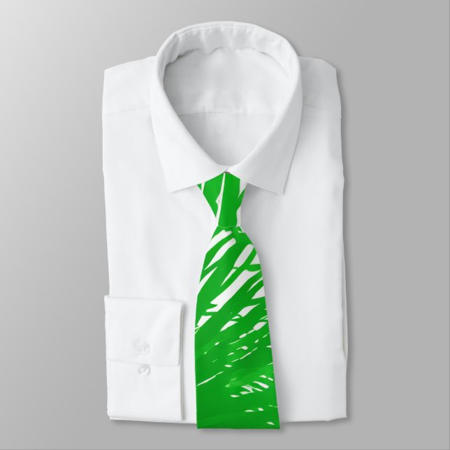 Aesthetic Green Palm Tree Leaves Tropical Tie (Tied)