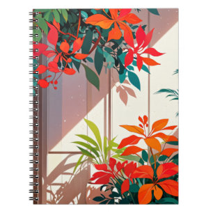 aesthetic greenery, home decor art, nature print, notebook