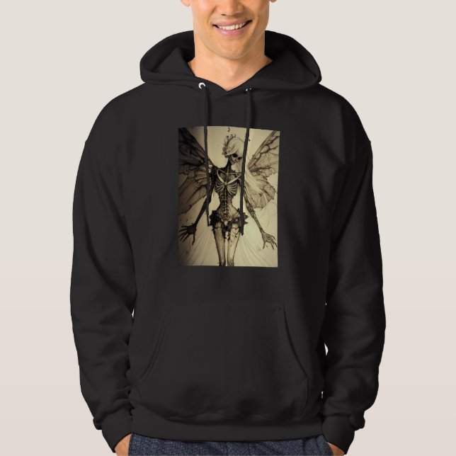 Aesthetic Grunge Fairycore Butterfly Gothic Horror Hoodie (Front)
