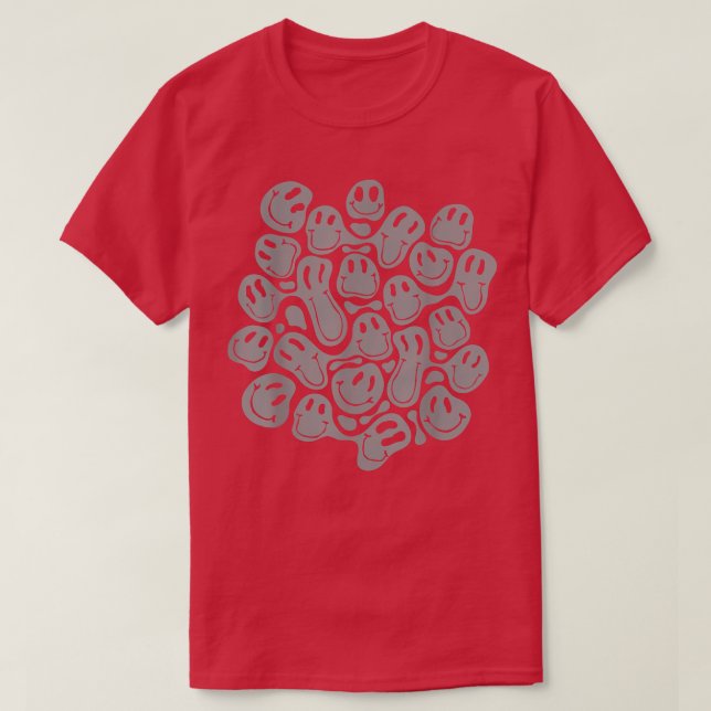 aesthetic gry pattern melting black liquid swirl s T-Shirt (Design Front)