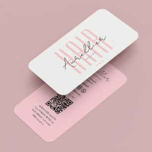Aesthetic Hair Stylist Spa Therapist Pastel Pink Business Card