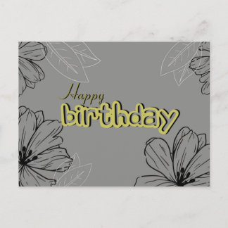 Aesthetic happy birthday postcard 