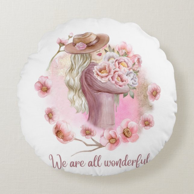 Aesthetic Home Decor Round Decorative Pillow (Front)