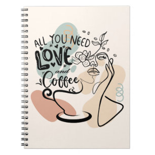 Aesthetic Illustrations, Girl's Coffee Notebook