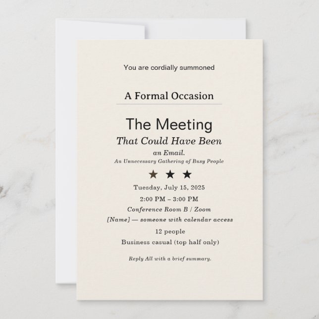 Aesthetic Invitation meeting that could have been (Front)