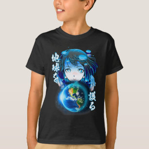 Aesthetic Japanese Anime Shirt Girl Earth Day Worl