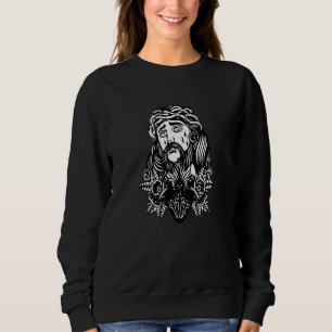 Aesthetic Jesus Tattoo Cross Goth Edgy E Boy E Gir Sweatshirt
