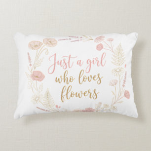 Aesthetic Just a Girl Who Loves Flowers Decorative Cushion