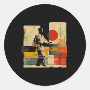 Aesthetic Karateka On Athletic Sports Karate Classic Round Sticker