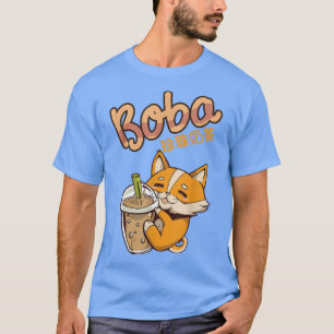Aesthetic Kawaii Corgi Bubble Tea Funny Boba's Wel T-Shirt