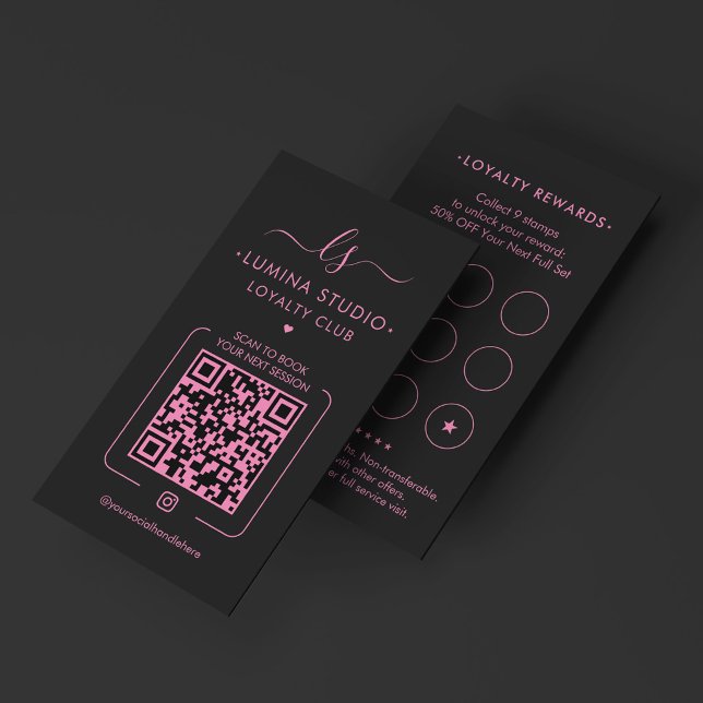 Aesthetic Lash Studio Brows Artist Pink Black Loyalty Card (Aesthetic Lash Studio Brows Artist Pink Black Loyalty Card
)
