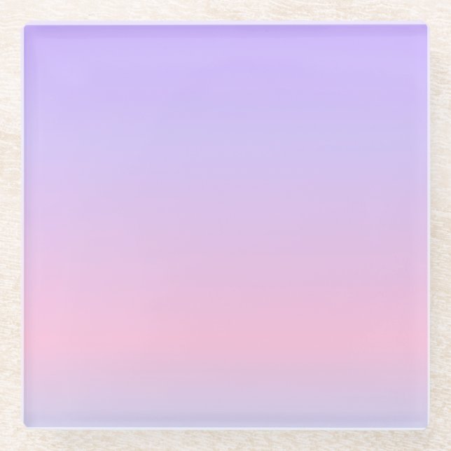 Aesthetic Lavender Pink Gradient Glass Coaster (Front)