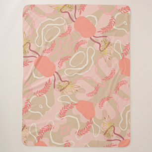 Aesthetic Leaf Design Sherpa Blanket