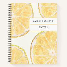 Aesthetic Lemon Notebook | Custom Name Journal