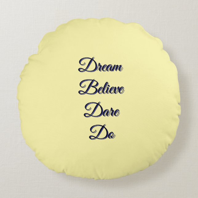 Aesthetic lemon yellow round boho throw pillow (Front)