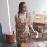 Aesthetic lush topical flowers and leaves pattern apron<br><div class="desc">Hawaiian vibe,  colourful aesthetic tropical flowers,  and leaves seamless pattern. Orange,  white,  and green.</div>