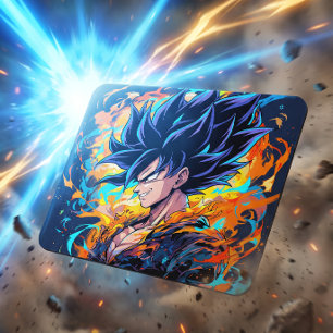 Aesthetic Manga Character with Black Hair Mouse Mat