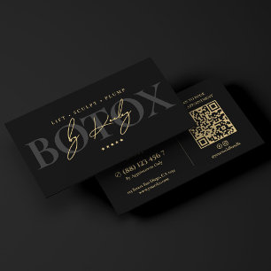 Aesthetic MedSpa Botox Injector Black Signature Business Card