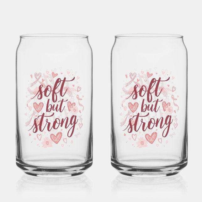 Aesthetic Mental Health Positive Affirmation Can Glass (Front)