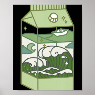 Aesthetic Milk Box Artwork Cute Kawaii Otaku Anime Poster