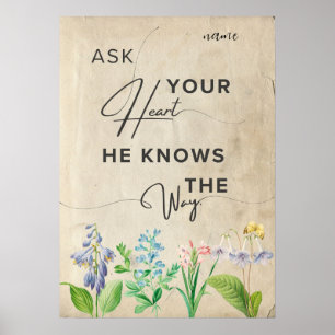 aesthetic minimalist floral inspirational quote  poster