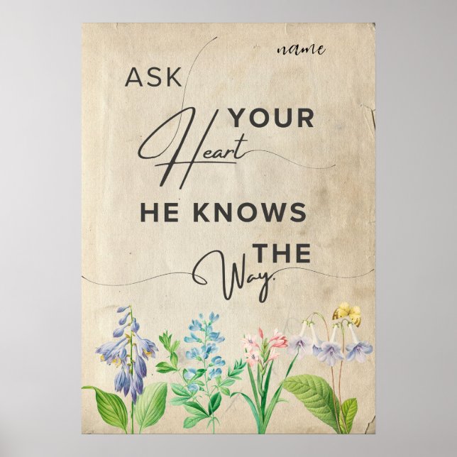 aesthetic minimalist floral inspirational quote  poster (Front)