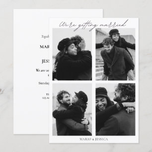 Aesthetic minimalist photo wedding invitation