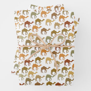 Aesthetic Modern Earthy Camel Animal Pattern  Wrapping Paper Sheet
