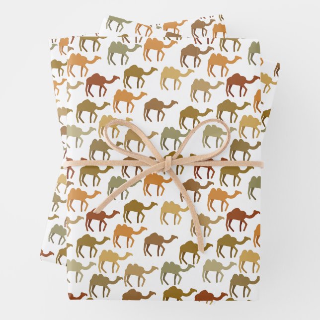 Aesthetic Modern Earthy Camel Animal Pattern  Wrapping Paper Sheet (In situ)