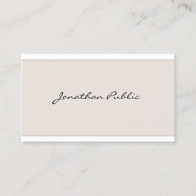 Aesthetic Modern Simple Elegant Minimalistic Plain Business Card (Front)