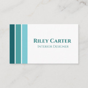 Aesthetic Modern Turquoise White Editable Design Business Card