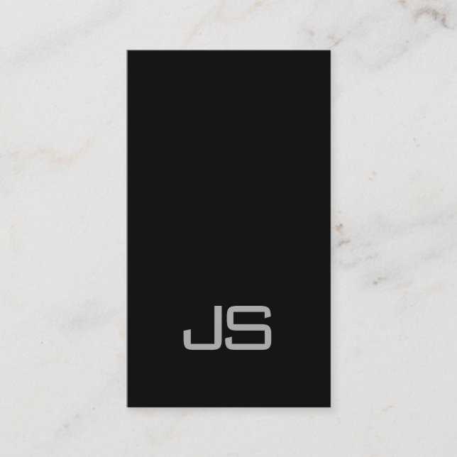 Aesthetic Monogram Black White Clean Professional Business Card (Front)