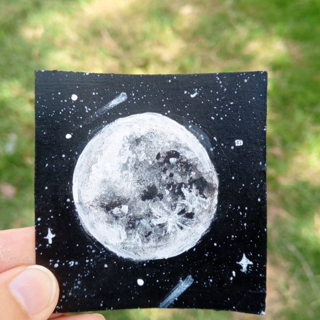Aesthetic Moonlit Ocean Waves Hand-Painted Bag (Creator Uploaded)