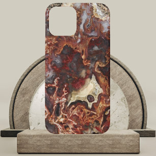 Aesthetic Moss Agate Crystal Stone Slab iPhone 12 Case