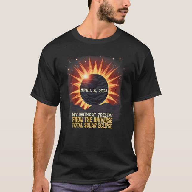 Aesthetic Mountain Total Solar Eclipse Apr 8 2024  T-Shirt (Front)
