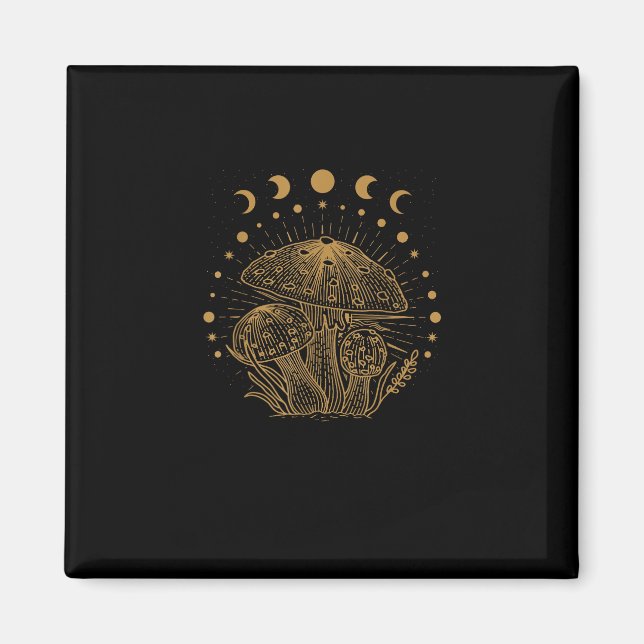 Aesthetic Mushroom Cottage Goblincore Magnet (Front)