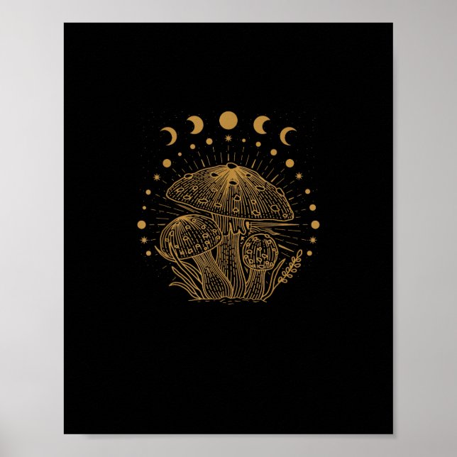 Aesthetic Mushroom Cottage Goblincore Poster (Front)
