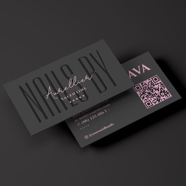 Aesthetic Nail Tech Lashes Makeup Artist Pink Blac Business Card (Aesthetic Nail Tech Lashes Makeup Artist Pink Blac Business Card
)