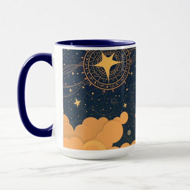 Aesthetic Neo-Deco Dreamer Starry Sky Coffee Mug (Left)