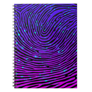 Aesthetic Neon Fingerprint Luminous Luminescent Notebook
